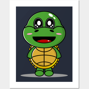 cute turtle Posters and Art